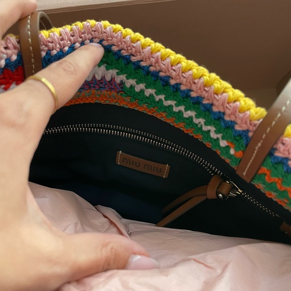 NWT Miu Miu Crochet Tote Bag - Picture 6 of 7
